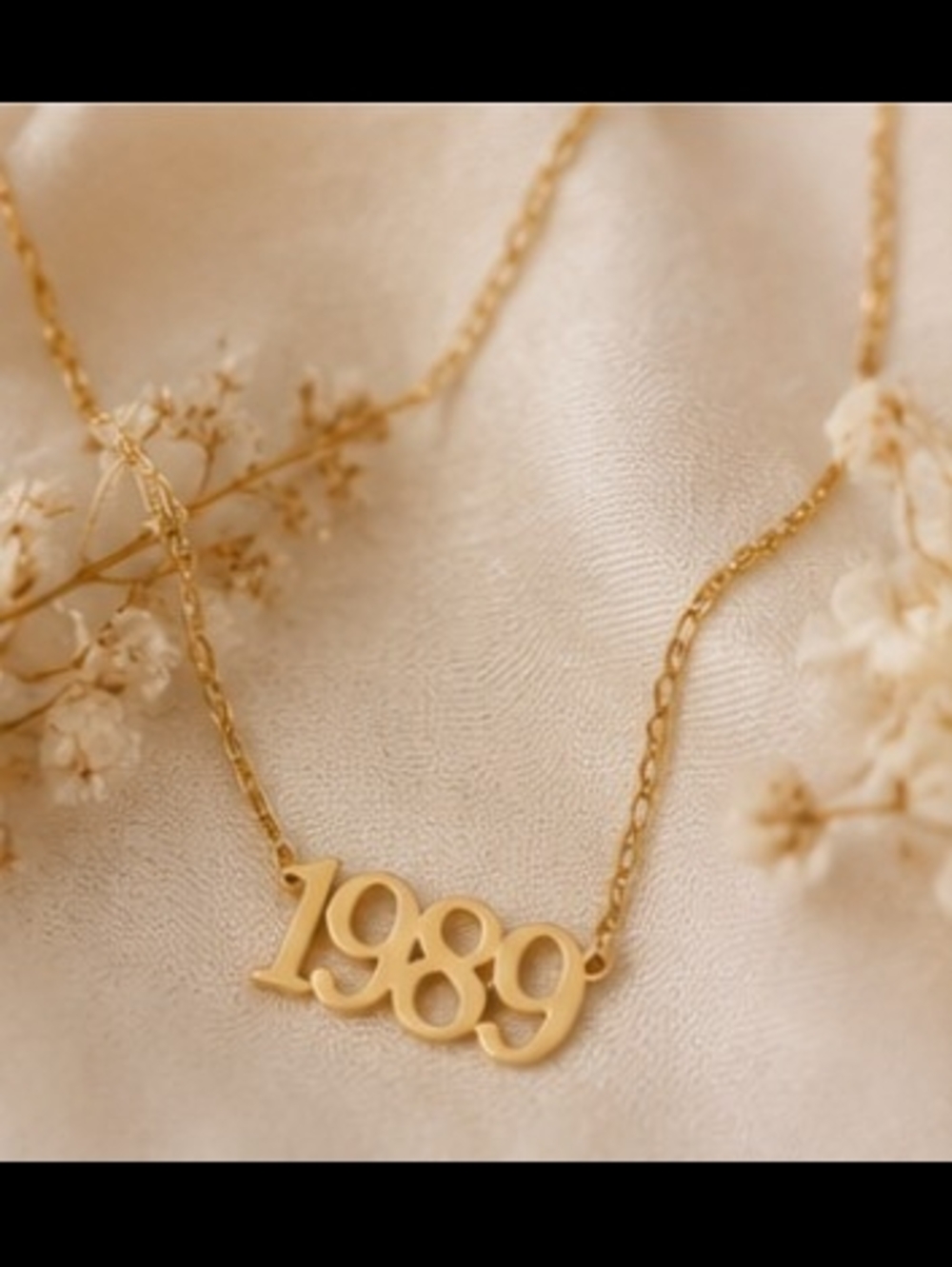 Gold 1989 Number Necklace - Women Jewelry